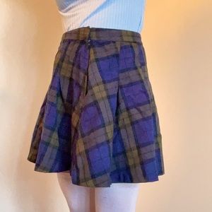 High waisted Plaid skirt